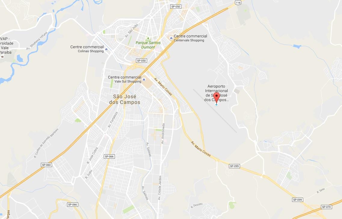ನಕ್ಷೆ ಅಂತಾರಾಷ್ಟ್ರೀಯ ವಿಮಾನ ಸಾವೊ ಜೋಸ್ dos ಕಾಮ್ಪೋಸ್