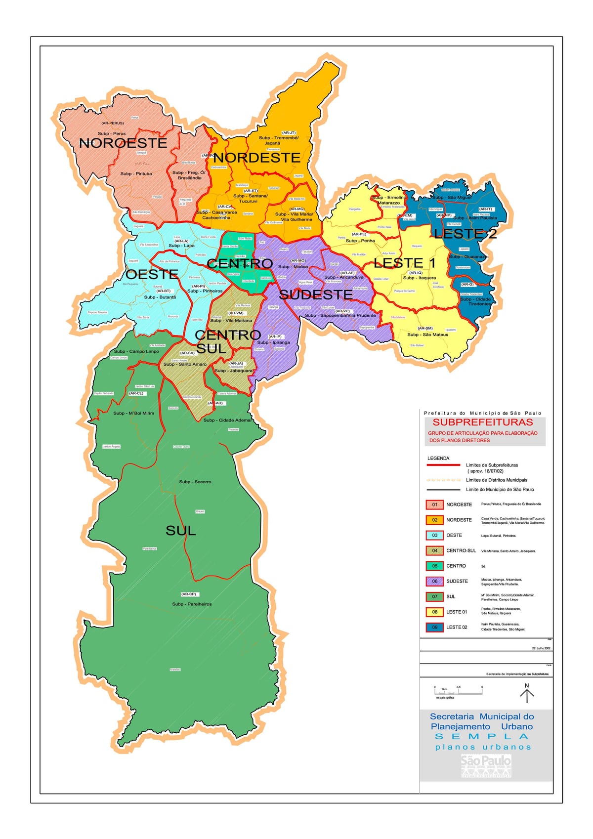 ನಕ್ಷೆ ಪ್ರದೇಶಗಳಲ್ಲಿ ಸಾವೊ ಪಾಲೊ
