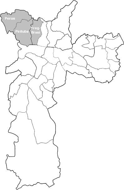 ನಕ್ಷೆ ವಲಯ Noroeste ಸಾವೊ ಪಾಲೊ
