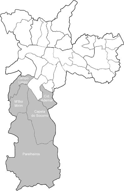 ನಕ್ಷೆ ವಲಯ Sul ಸಾವೊ ಪಾಲೊ