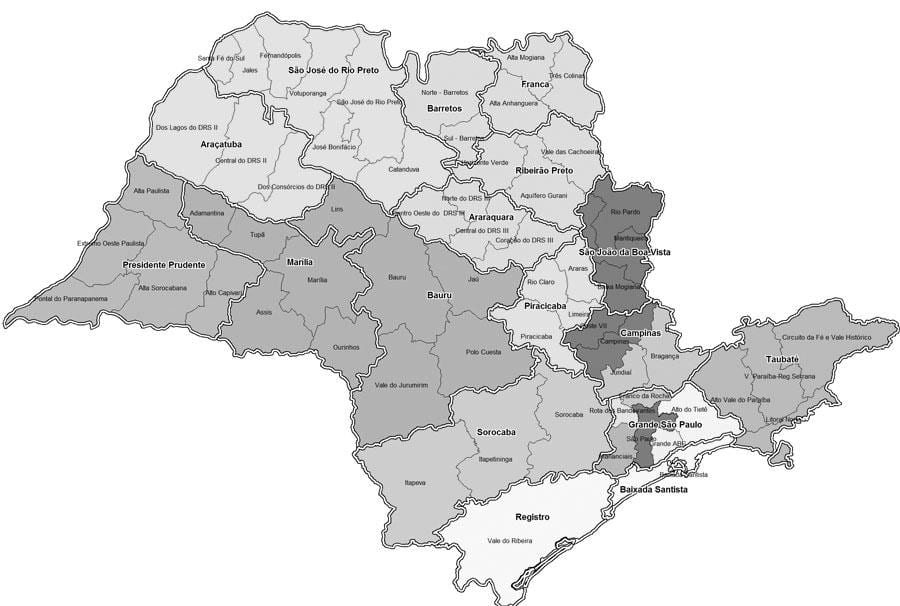 ಮ್ಯಾಪ್ ಆಫ್ ಸಾವೊ ಪಾಲೊ ಕಪ್ಪು ಮತ್ತು ಬಿಳಿ