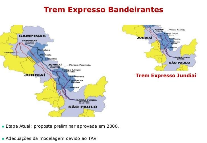 ಮ್ಯಾಪ್ ಆಫ್ ಸಾವೊ ಪಾಲೊ ಎಸ್ಪ್ರೆಸೊವನ್ನು Bandeirantes