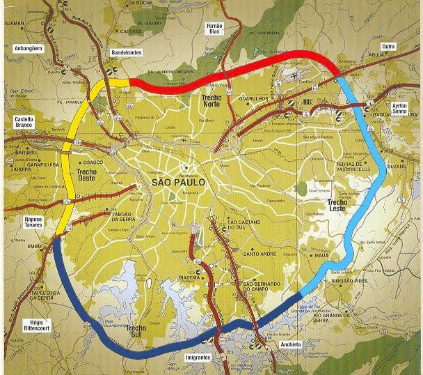 ಮ್ಯಾಪ್ ಆಫ್ ಸಾವೊ ಪಾಲೊ beltway