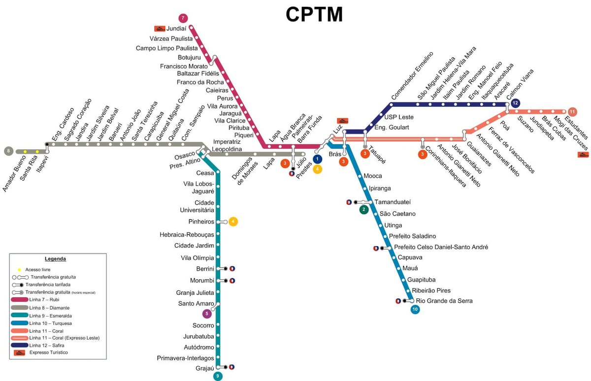 ಮ್ಯಾಪ್ ಆಫ್ ಸಾವೊ ಪಾಲೊ CPTM