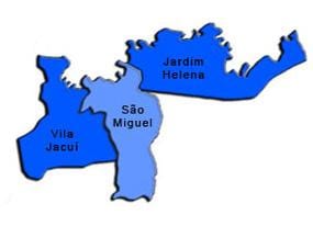 ಮ್ಯಾಪ್ ಆಫ್ ಸಾವೊ ಮಿಗುಯೆಲ್ Paulista ಉಪ-ಪ್ರಿಫೆಕ್ಚರ್