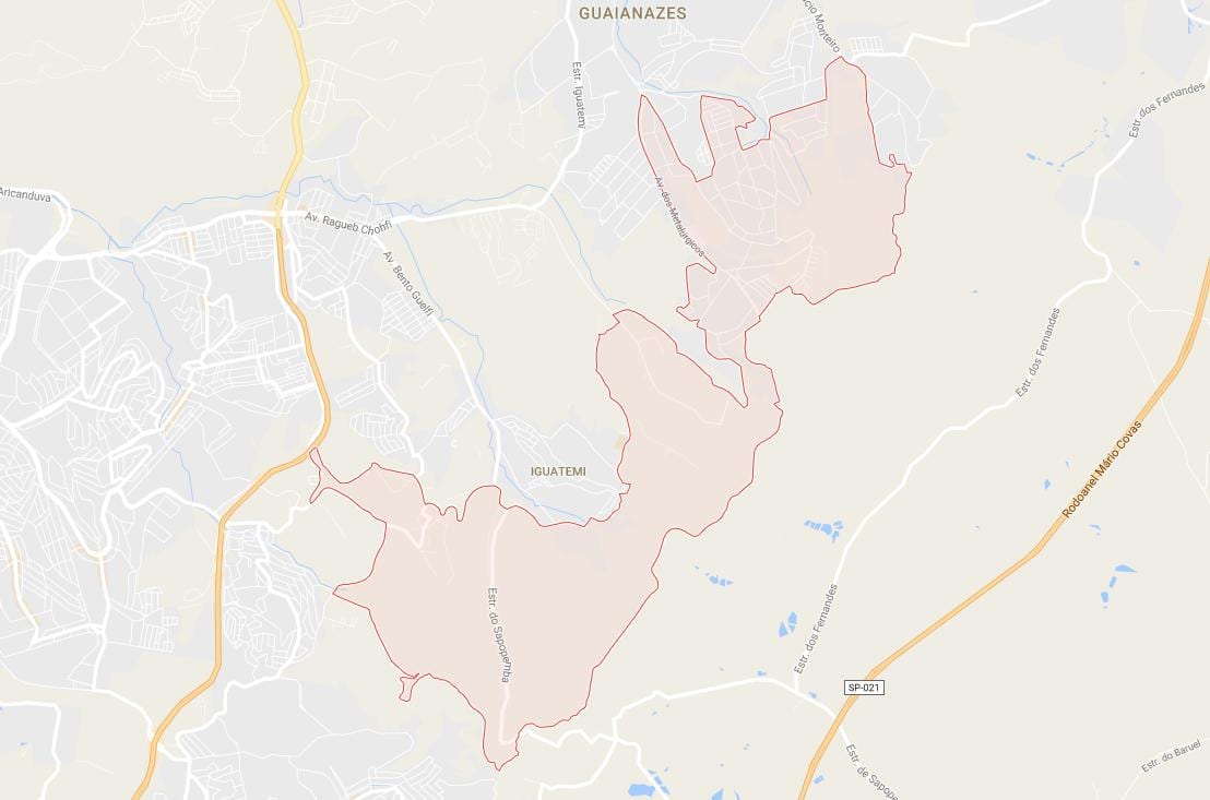ನಕ್ಷೆ Cidade ತಿರದೆಂತೆಸ್ ಅತ್ಯುನ್ನತ ಗೌರವಾರ್ಥ ಸಾವೊ ಪಾಲೊ