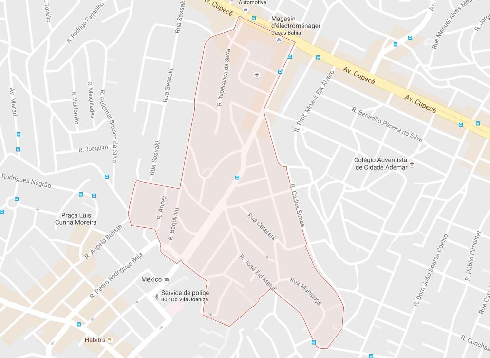 ನಕ್ಷೆ Cidade Ademar ಸಾವೊ ಪಾಲೊ