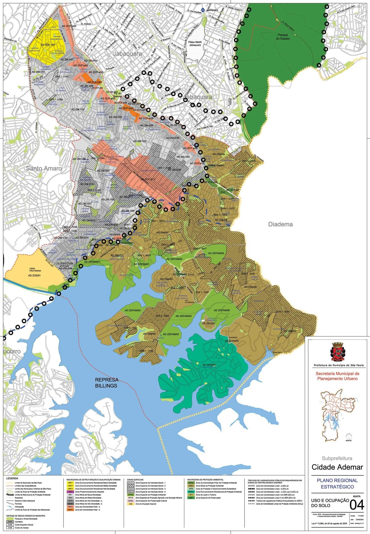 ನಕ್ಷೆ Cidade Ademar ಸಾವೊ ಪಾಲೊ - ಉದ್ಯೋಗ ಮಣ್ಣಿನ