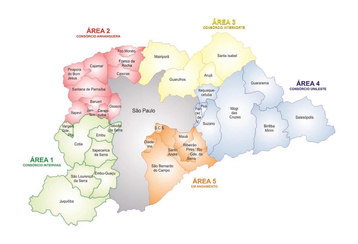 ನಕ್ಷೆ Concessão Áreas RMSP