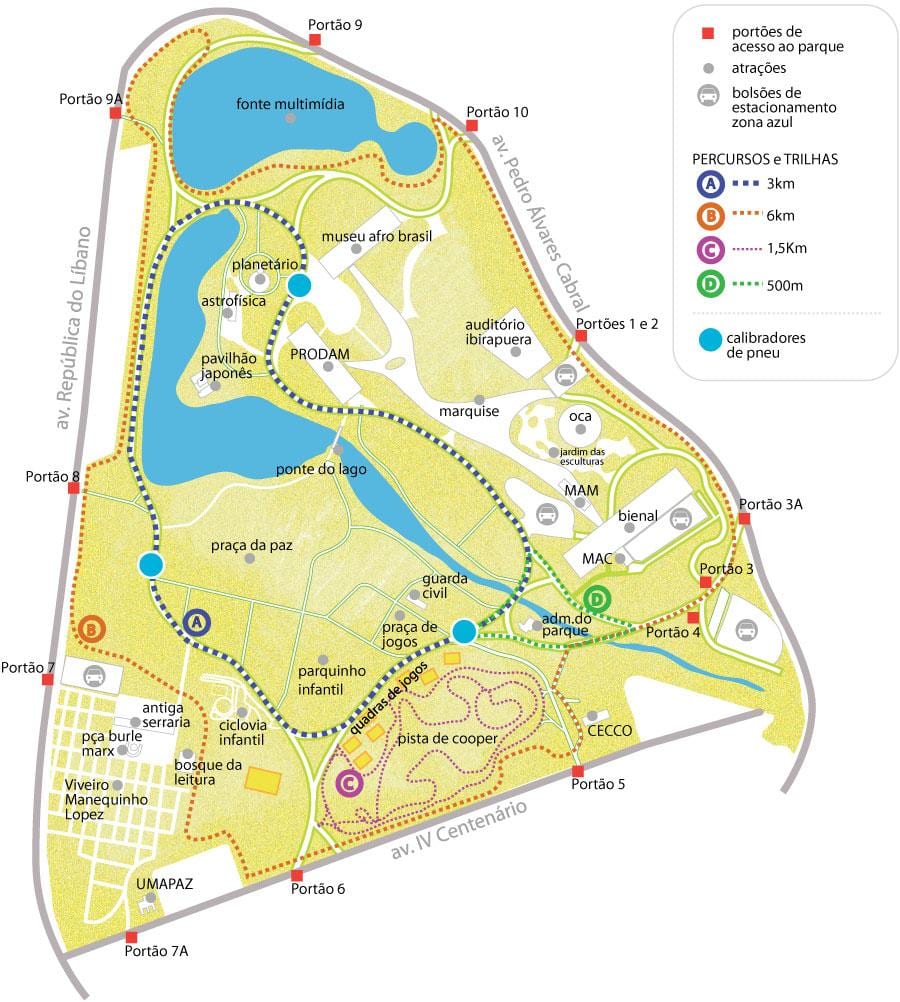 ನಕ್ಷೆ Ibirapuera ಪಾರ್ಕ್