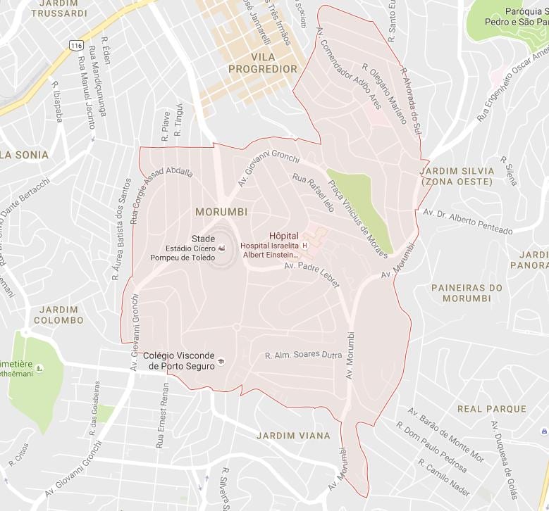 ನಕ್ಷೆ Morumbi ಸಾವೊ ಪಾಲೊ