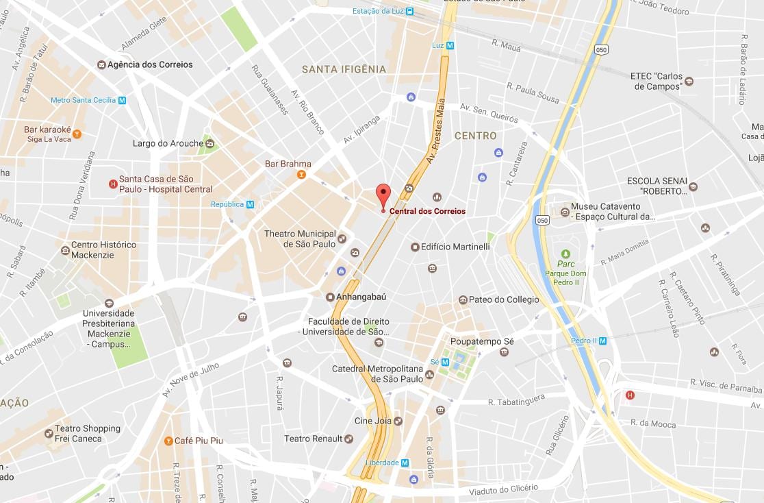 ನಕ್ಷೆ Palácio dos Correios ಸಾವೊ ಪಾಲೊ