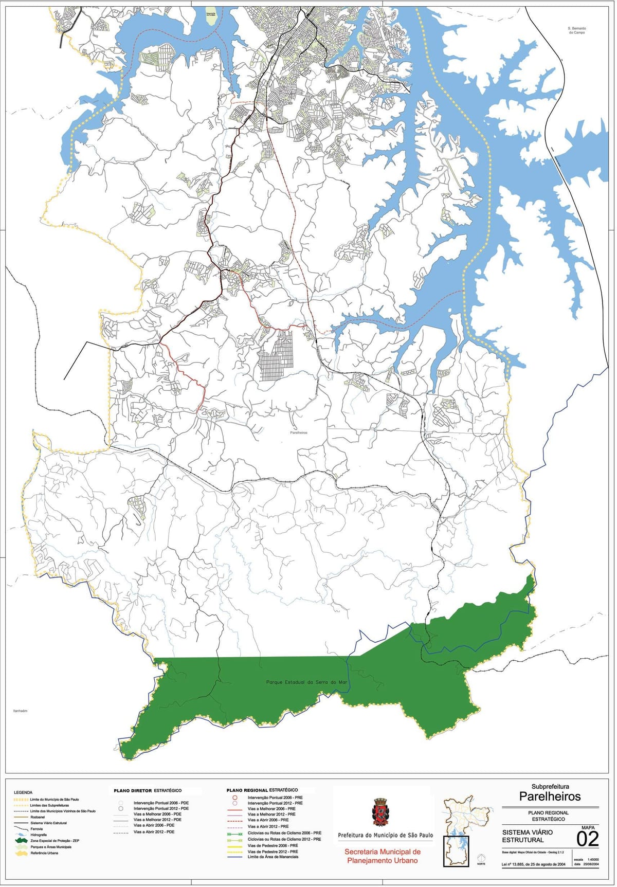 ನಕ್ಷೆ Parelheiros ಸಾವೊ ಪಾಲೊ - ರಸ್ತೆಗಳು
