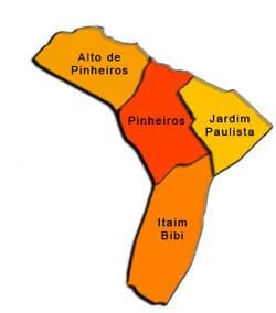 ನಕ್ಷೆ Pinheiros ಉಪ-ಪ್ರಿಫೆಕ್ಚರ್