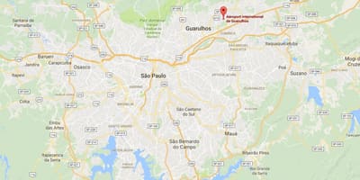 ನಕ್ಷೆ ಅಂತಾರಾಷ್ಟ್ರೀಯ ವಿಮಾನ Guarulhos