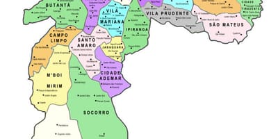 ನಕ್ಷೆ ಉಪ-prefectures ಸಾವೊ ಪಾಲೊ