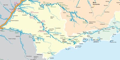 ಮ್ಯಾಪ್ ಆಫ್ ಸಾವೊ ಪಾಲೊ ನದಿಗಳು