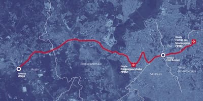 ನಕ್ಷೆ corredor ಲಕ್ಷ್ಮೀ metropolitano Perimetral ಆಲ್ಟೊ Tietê
