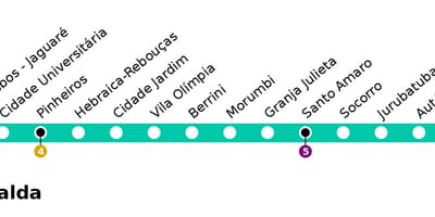 ನಕ್ಷೆ CPTM ಸಾವೊ ಪಾಲೊ - ಲೈನ್ 9 - Esmeralde
